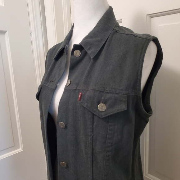 NWT Levi's Red Label Charcoal Gray Women's Vest Size Medium, Casual - Picture 2 of 14